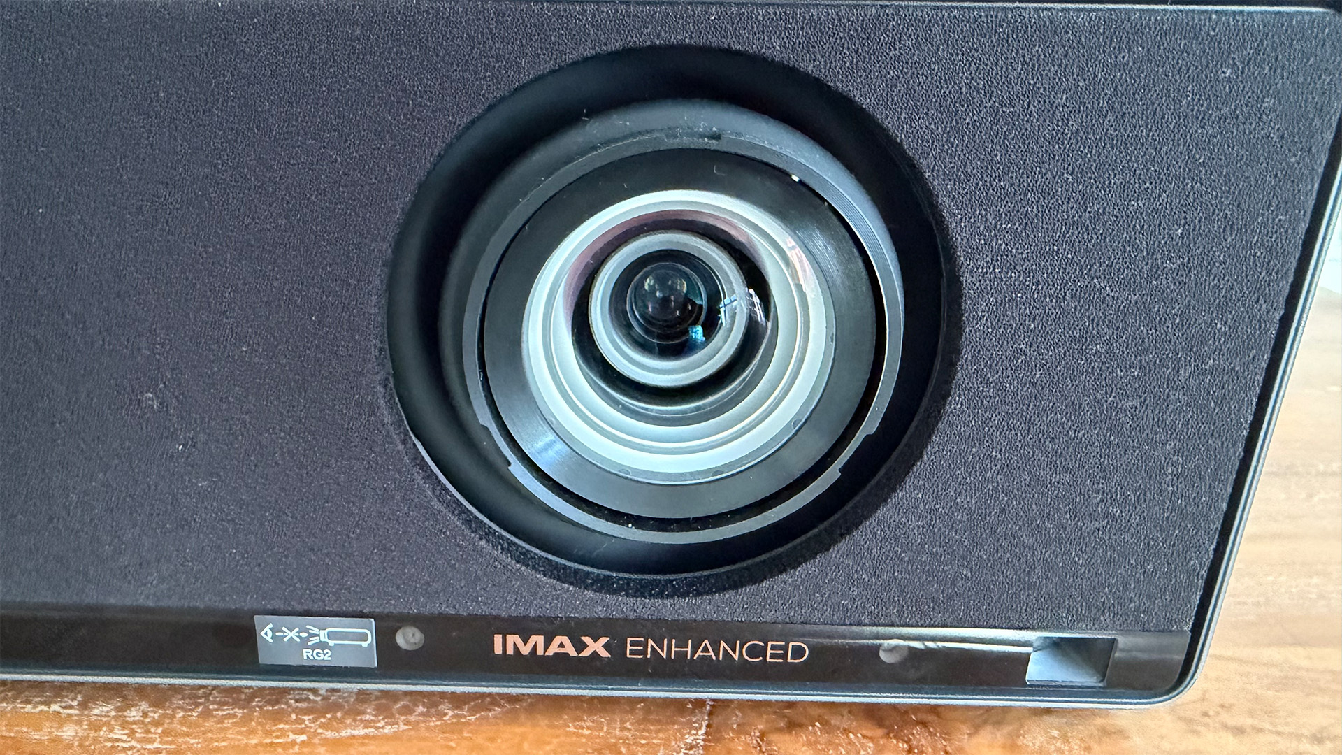 Xgimi Titan home cinema projector, close up on lens