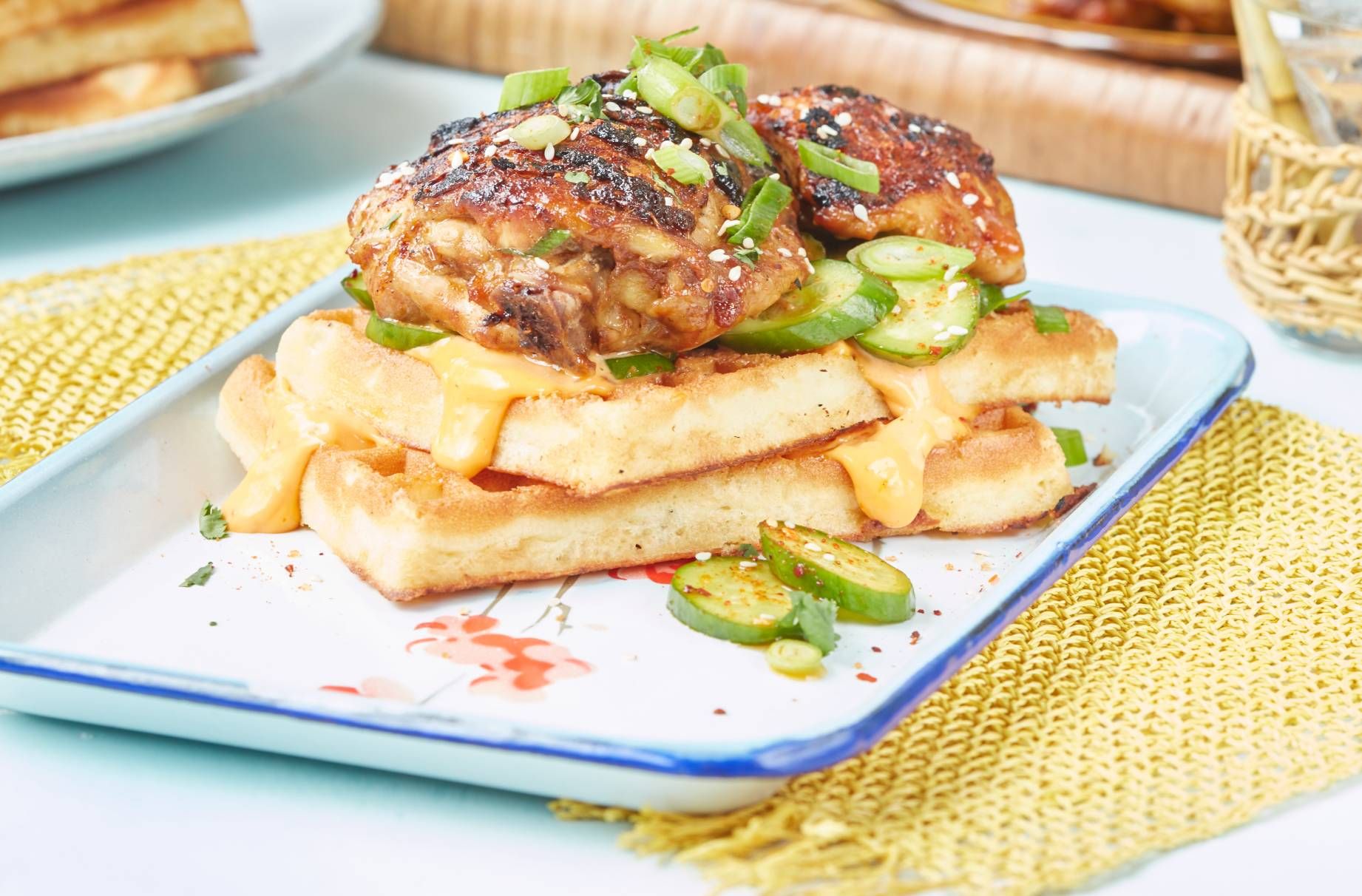 Korean bbq chicken and waffles recipe