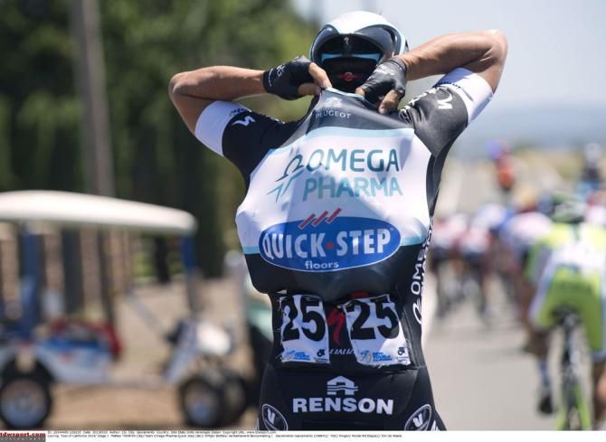 Matteo Trentin (Omega Pharma QuickStep) does the work for his teammates