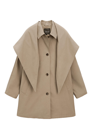 Massimo Dutti Trench Coat With Detachable Scarf Detail