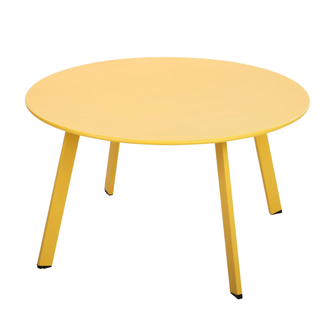 round yellow coffee table