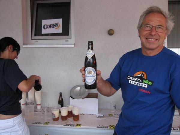 There's always enough beer to go around at the TransAlp.