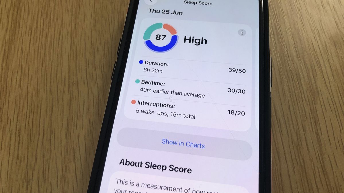 My Apple Watch sleep score on June 25th.