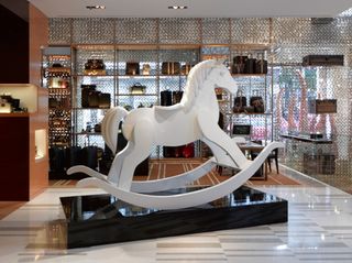white Rocking Horse in exhibition