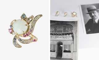 Phoenix’ ring with opal, morganite, diamonds, aquamarines.