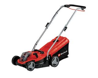 Image of red Einhell lawn mower