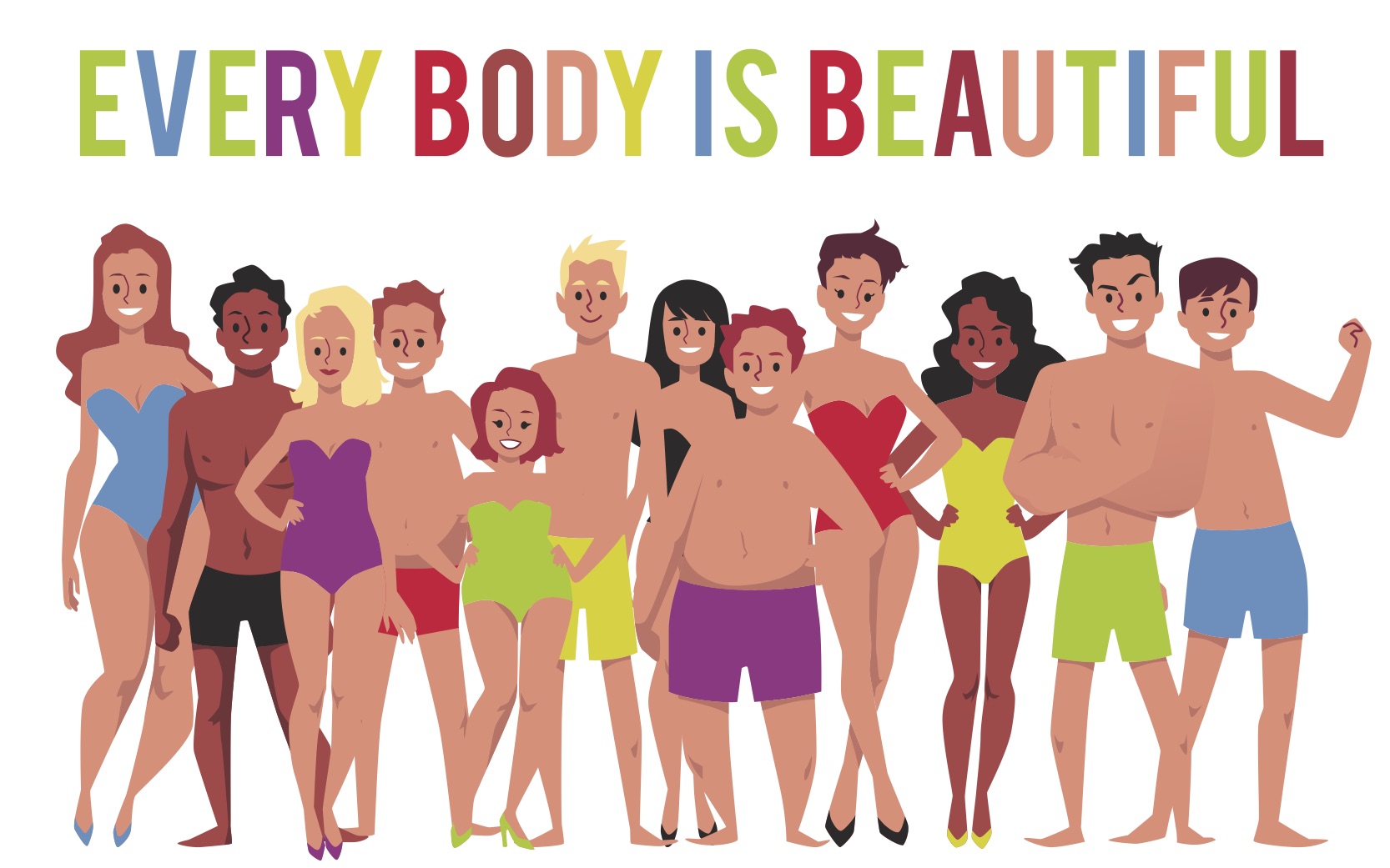 Everybody is beautiful body positivity message