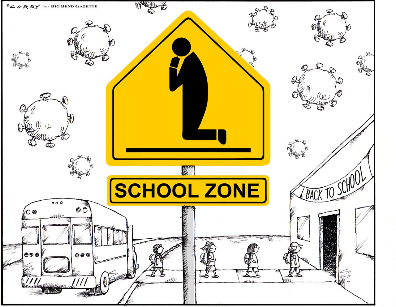 Editorial Cartoon U.S. coronavirus school reopenings