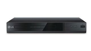 Image shows the LG DP132H DVD player.