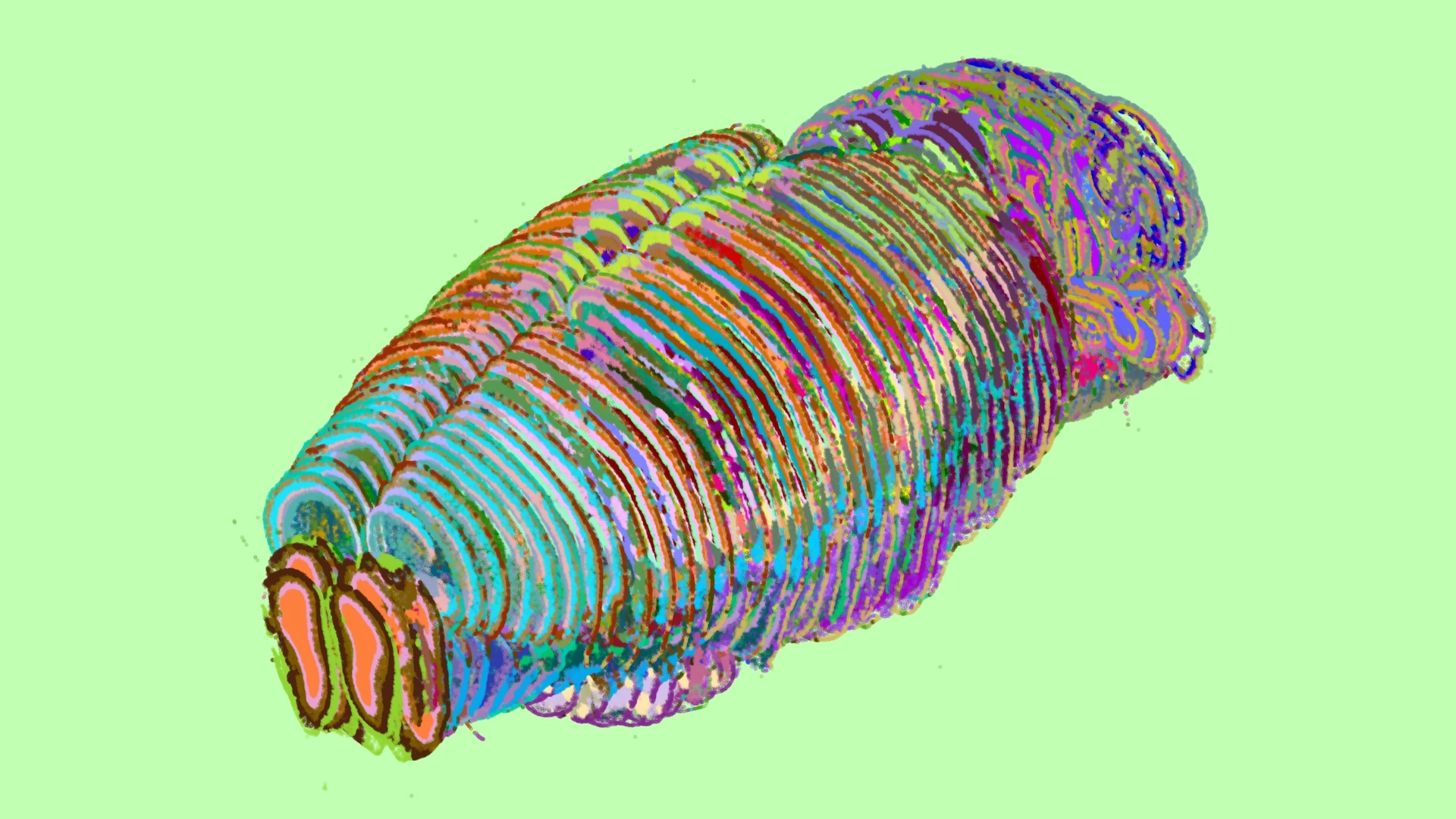 an artificially-generated 3D image of a mouse brain
