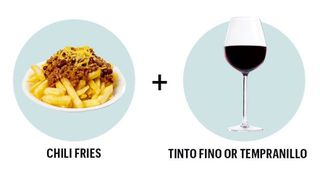 Wine, fries