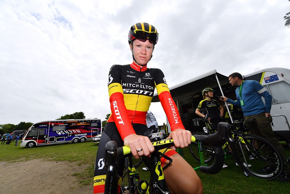 Jolien D'hoore (Mitchelton-Scott) ahead of the OVO Enery Women's Tour stage 1 start