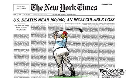 Political Cartoon U.S. Trump golfing coronavirus deaths&nbsp;