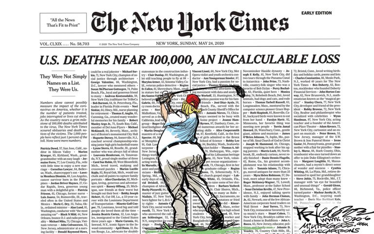 Political Cartoon U.S. Trump golfing coronavirus deaths&amp;amp;nbsp;