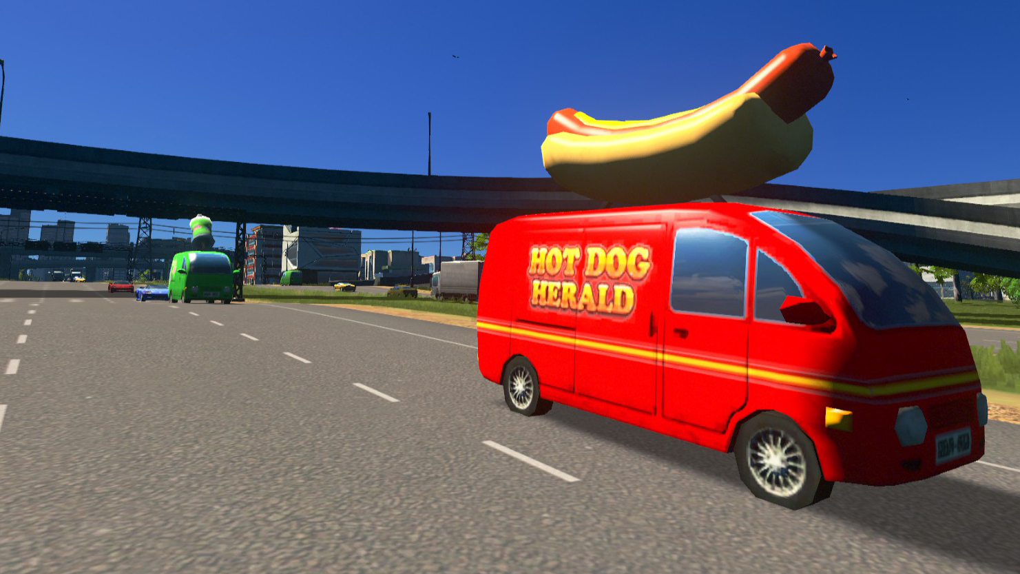 Delivery van in a city