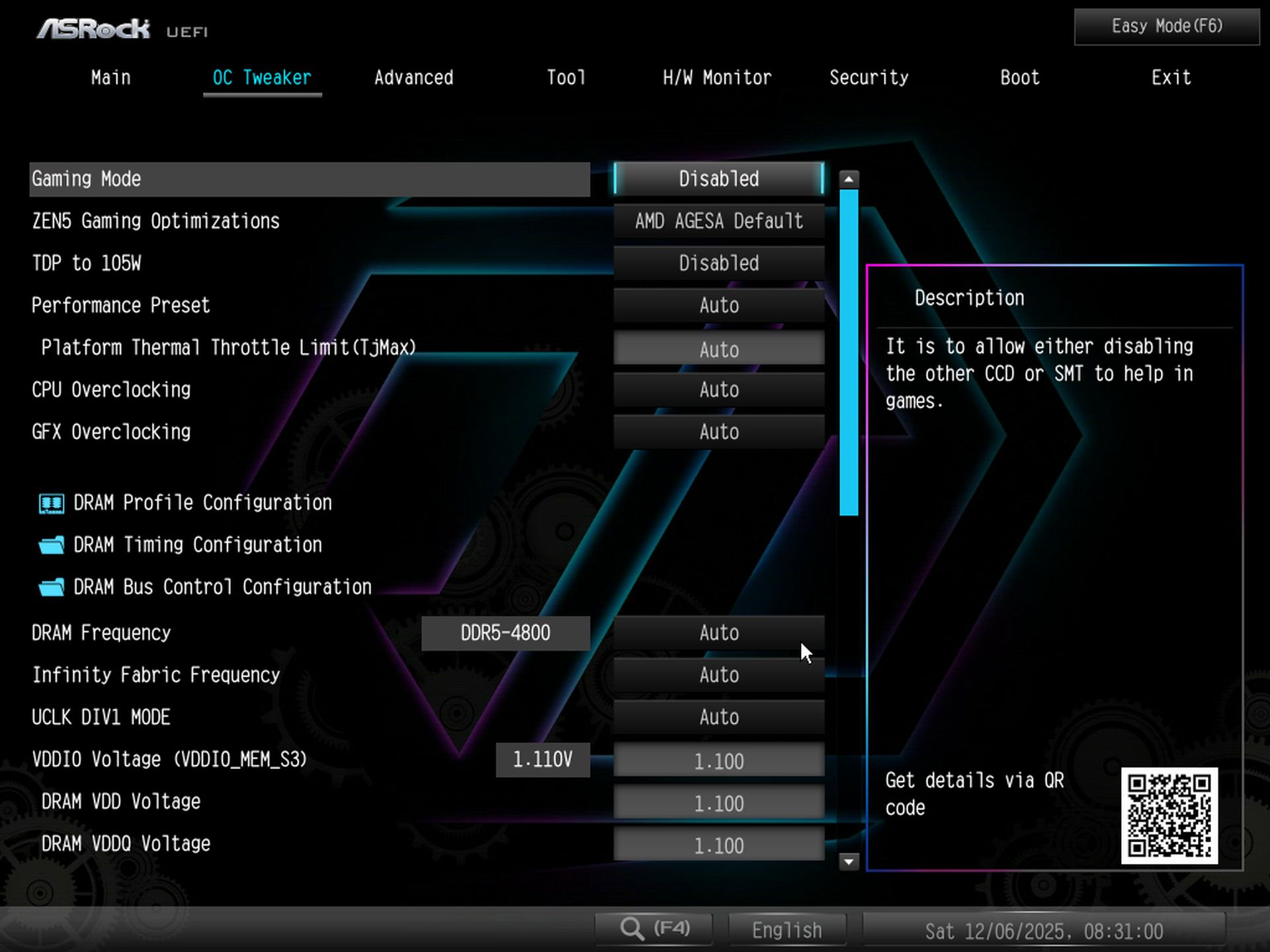 ASRock X870 Taichi Creator - BIOS