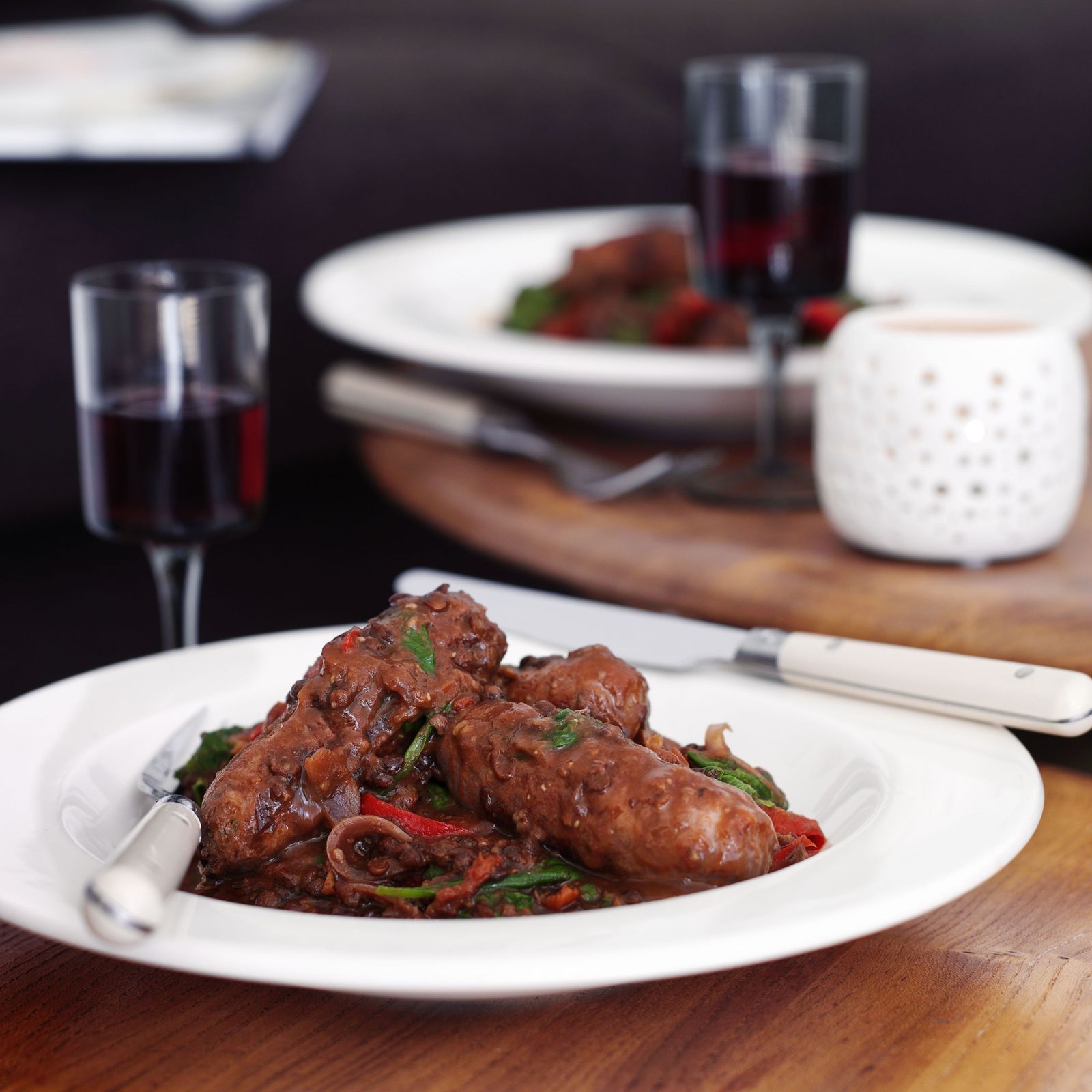 Red Wine Sausages with Puy Lentils Dinner Recipes Woman & Home