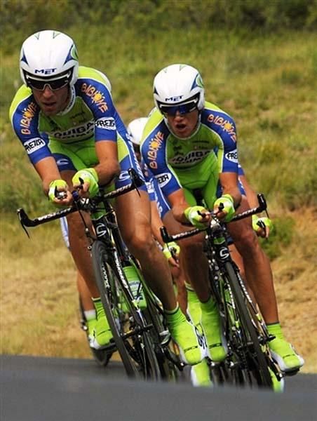 Italian cycling team Liquigas in the team time trial
