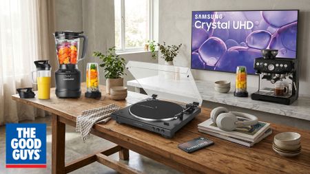 Various products displayed in a kitchen environment