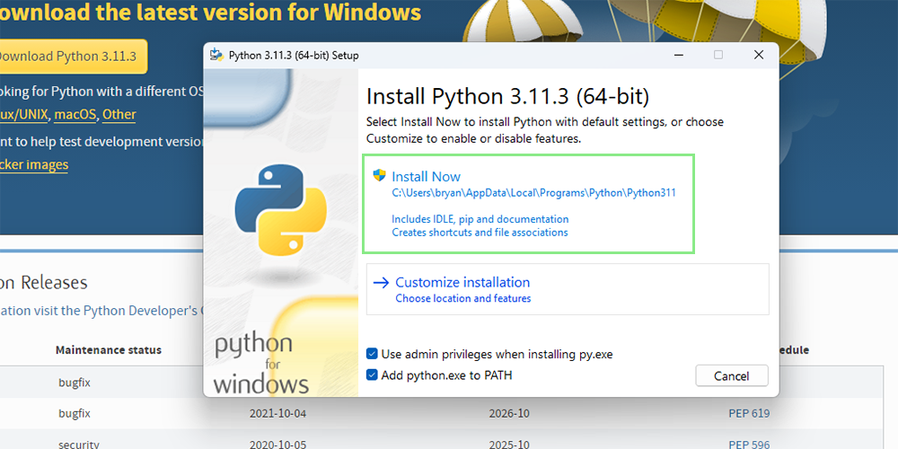 Python 3 installation guide for Windows