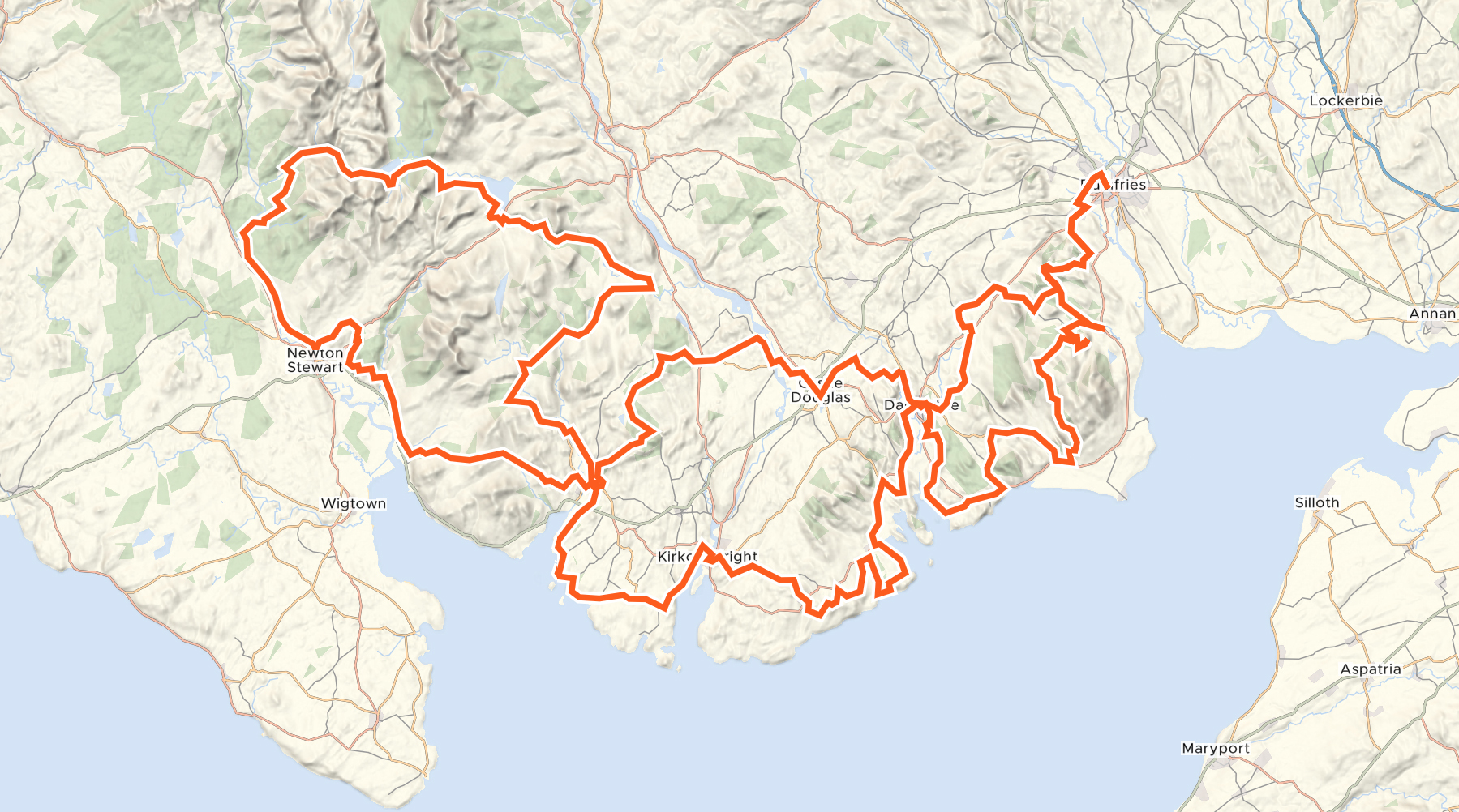 Gallovidian Gravel trail - map