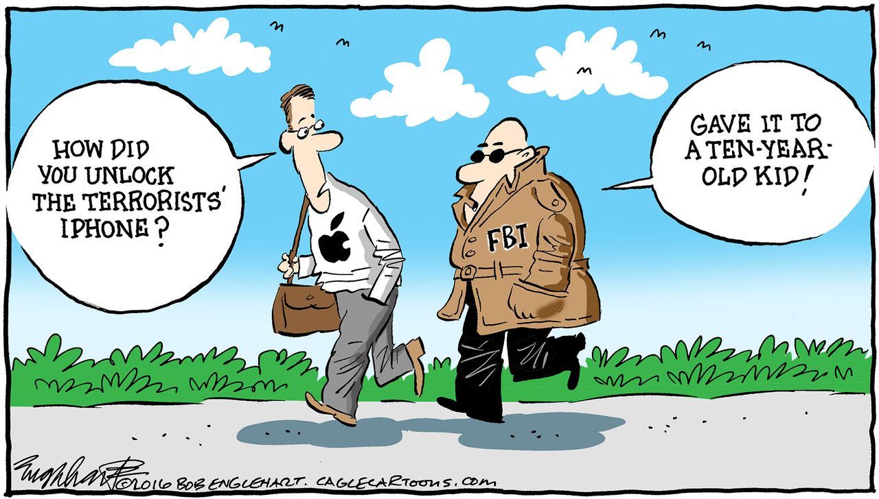 Editorial Cartoon U.S. Apple FBI