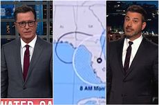 Stephen Colbert and Jimmy Kimmel on Trump's doctored map