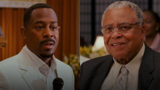 Martin Lawrence and James Earl Jones during ending of Welcome Home Roscoe Jenkins