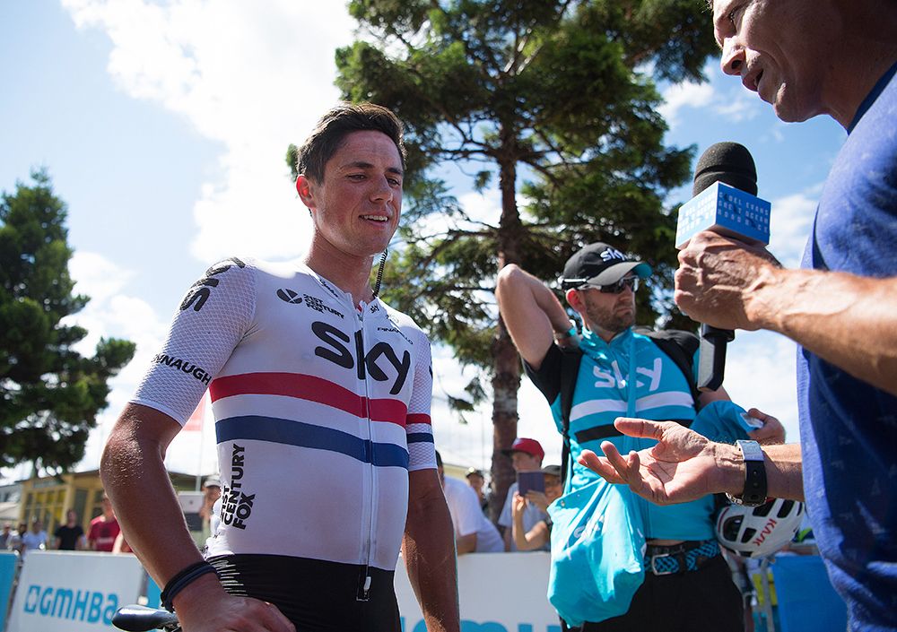 Peter Kennaugh ready for his post-race interview