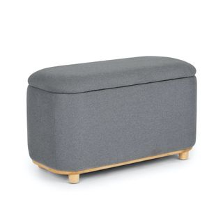 Article Maribo Stately Gray 32" Storage Ottoman with wooden frame