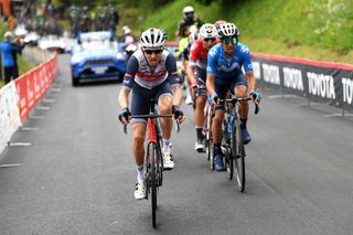 MONTE ZONCOLAN ITALY MAY 22 Bauke Mollema of Netherlands and Team Trek Segafredo in the Breakaway during the 104th Giro dItalia 2021 Stage 14 a 205km stage from Cittadella to Monte Zoncolan 1730m UCIworldtour girodiitalia Giro on May 22 2021 in Monte Zoncolan Italy Photo by Tim de WaeleGetty Images