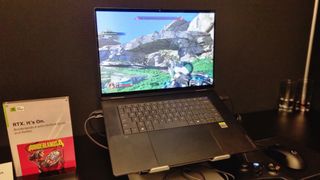 An HP RTX Spark gaming laptop at Gamescom 2026
