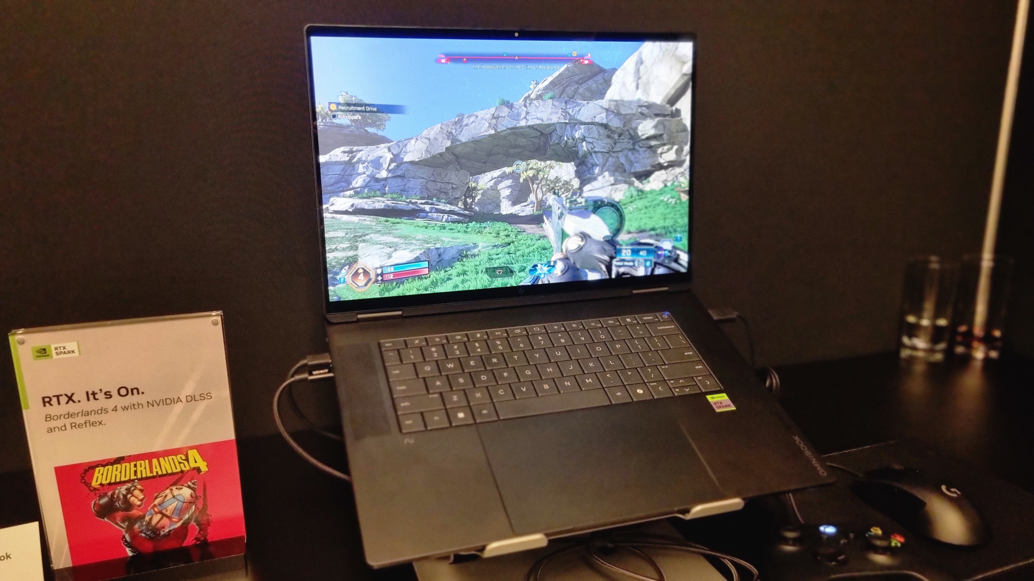 An HP RTX Spark gaming laptop at Gamescom 2026