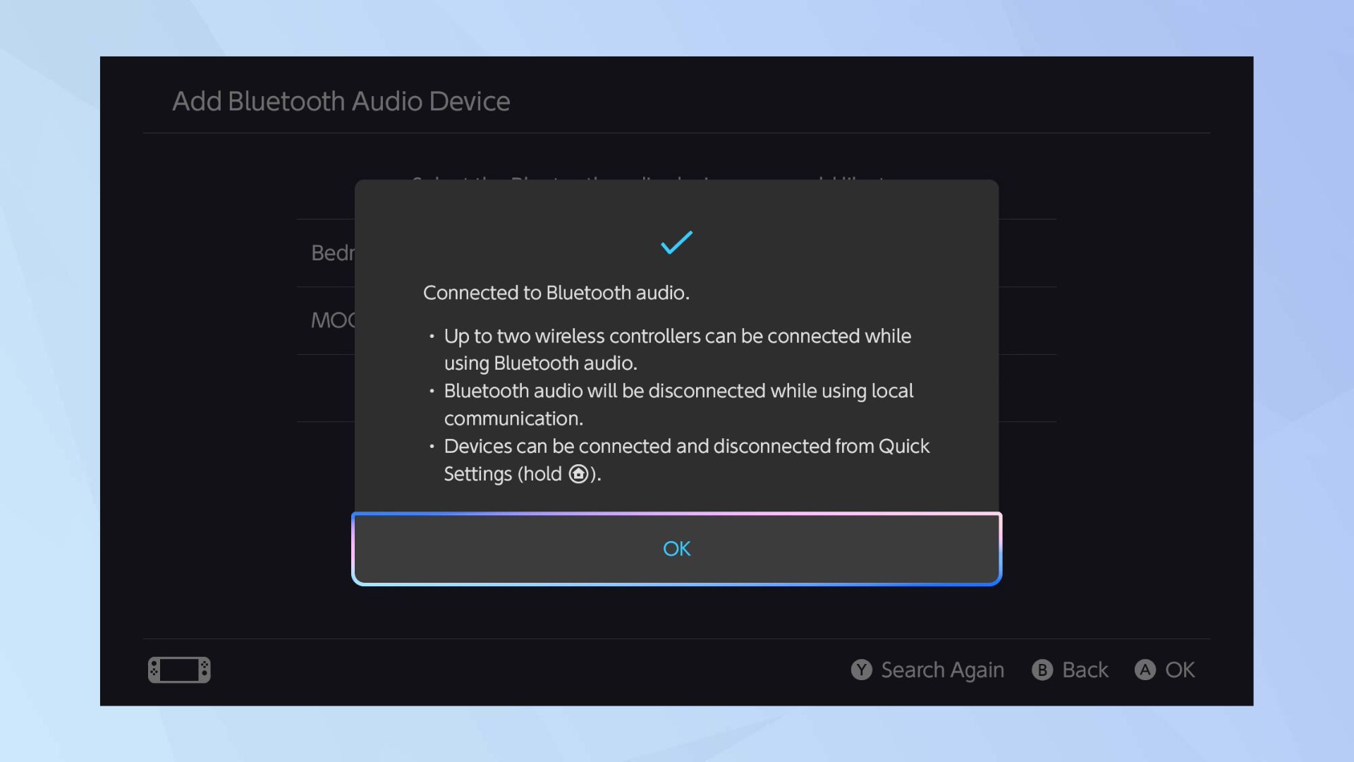 Bluetooth device connected to Switch 2