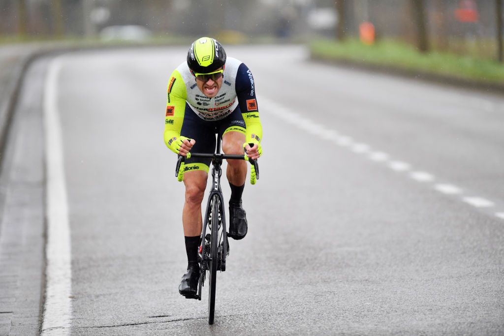 SCHOTEN BELGIUM APRIL 06 Alexander Kristoff of Norway and Team Intermarch Wanty Gobert Matriaux competes in the breakaway during the 110th Scheldeprijs 2022 Mens Elite a 1987km one day race from Terneuzen to Schoten SP22 on April 06 2022 in Schoten Belgium Photo by Luc ClaessenGetty Images