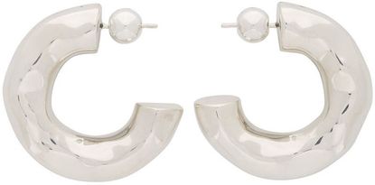 Sophie Buhai Silver Large Giacometti Hoop Earrings