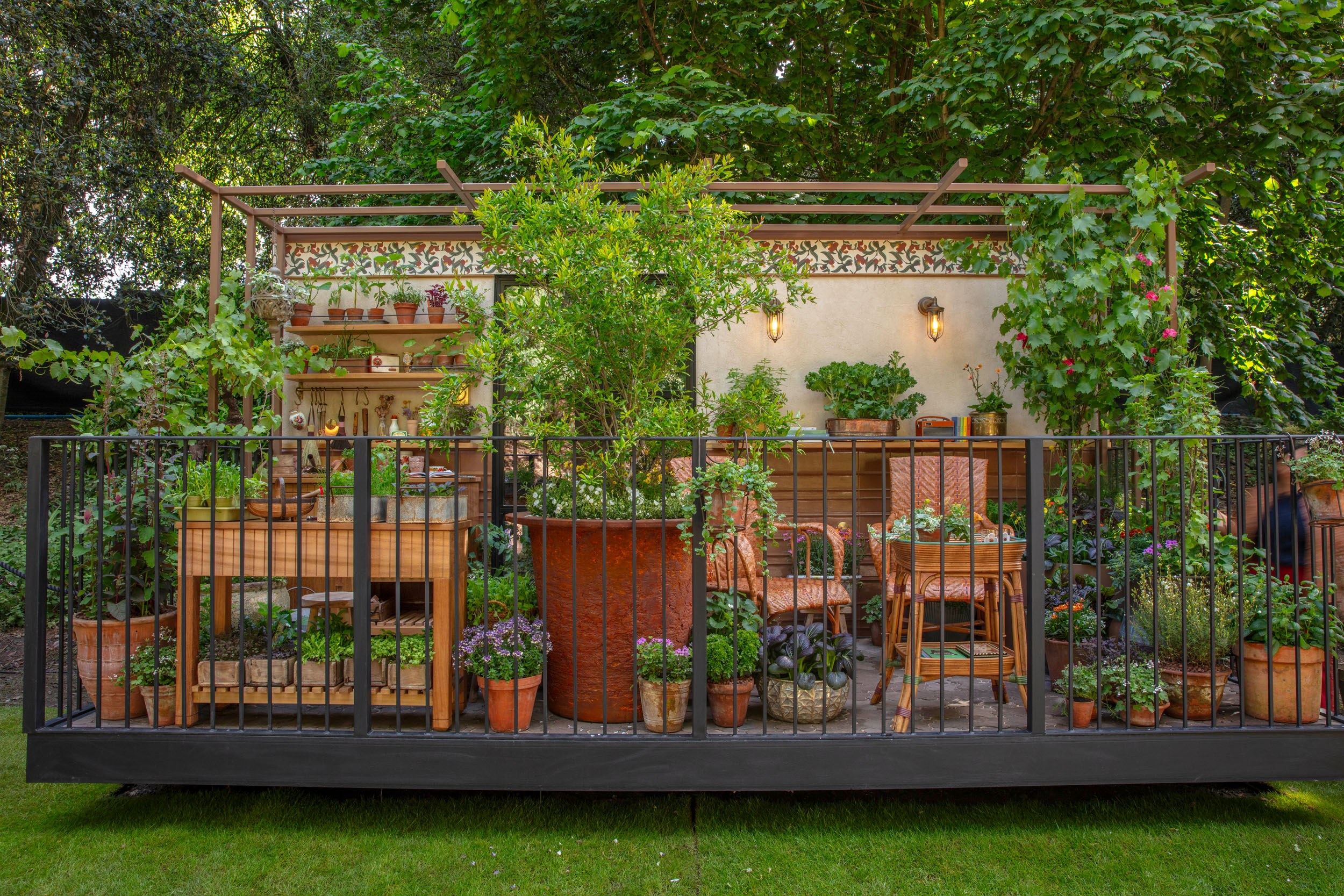 A Little Garden of Shared Knowledge sponsored by Viking &amp;mdash; balcony garden by Katerina Kantalis at RHS Chelsea Flower Show 2026
