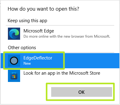 Select EdgeDeflector and click Ok