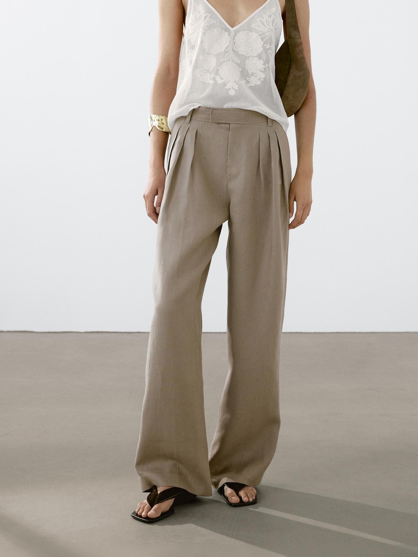 Matheo Trousers - Ecru - Recycled Polyester - Sézane
