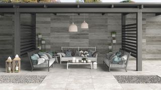 modern patio with pergola