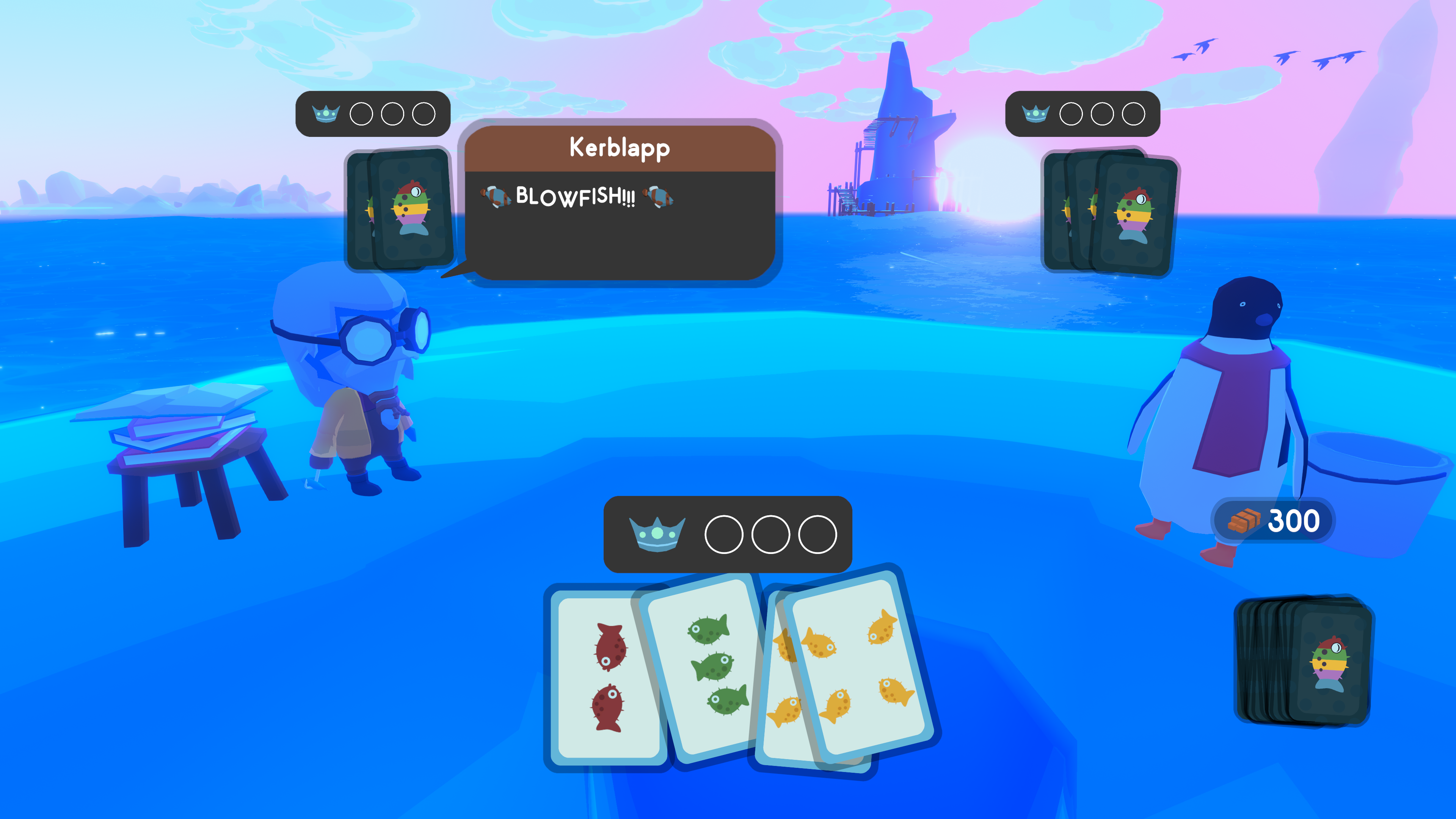 Image of ships in a colorful sea from game Sail Forth