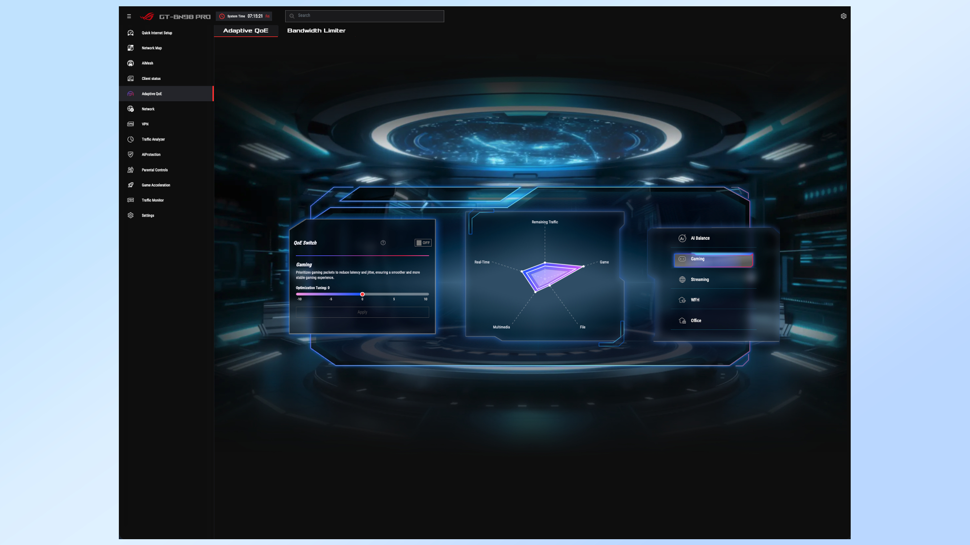 A screenshot showing the ping and packet loss data of the Asus ROG Rapture GT-BN98 Pro gaming router