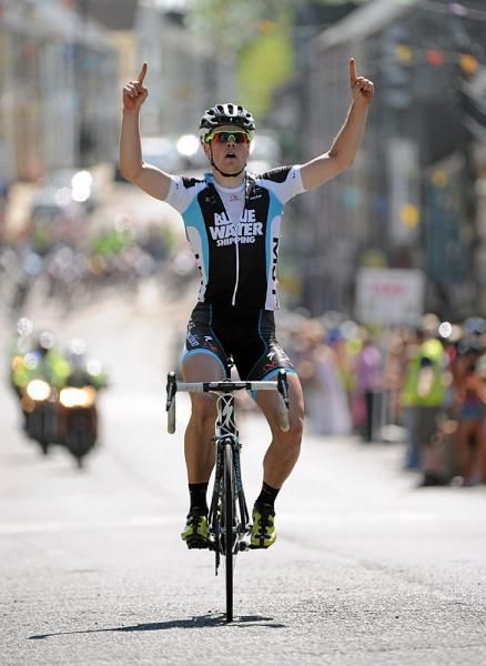 Lasse Norman Hansen (Blue Water Cycling) celebrates winning the seventh stage of the 2012 An Post Rás