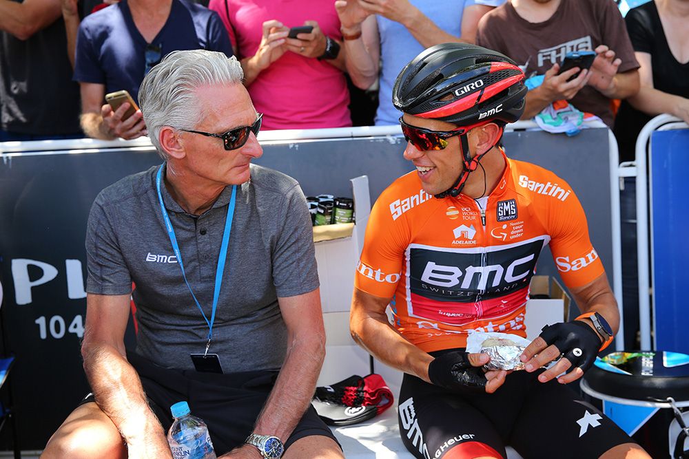 Richie Porte talks to BMC sporting manager Allan Peiper
