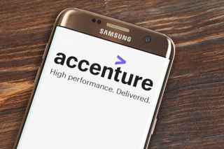 Accenture logo on a smartphone