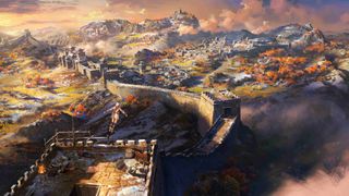 Overlooking the great wall in Assassins Creed Codename Jade