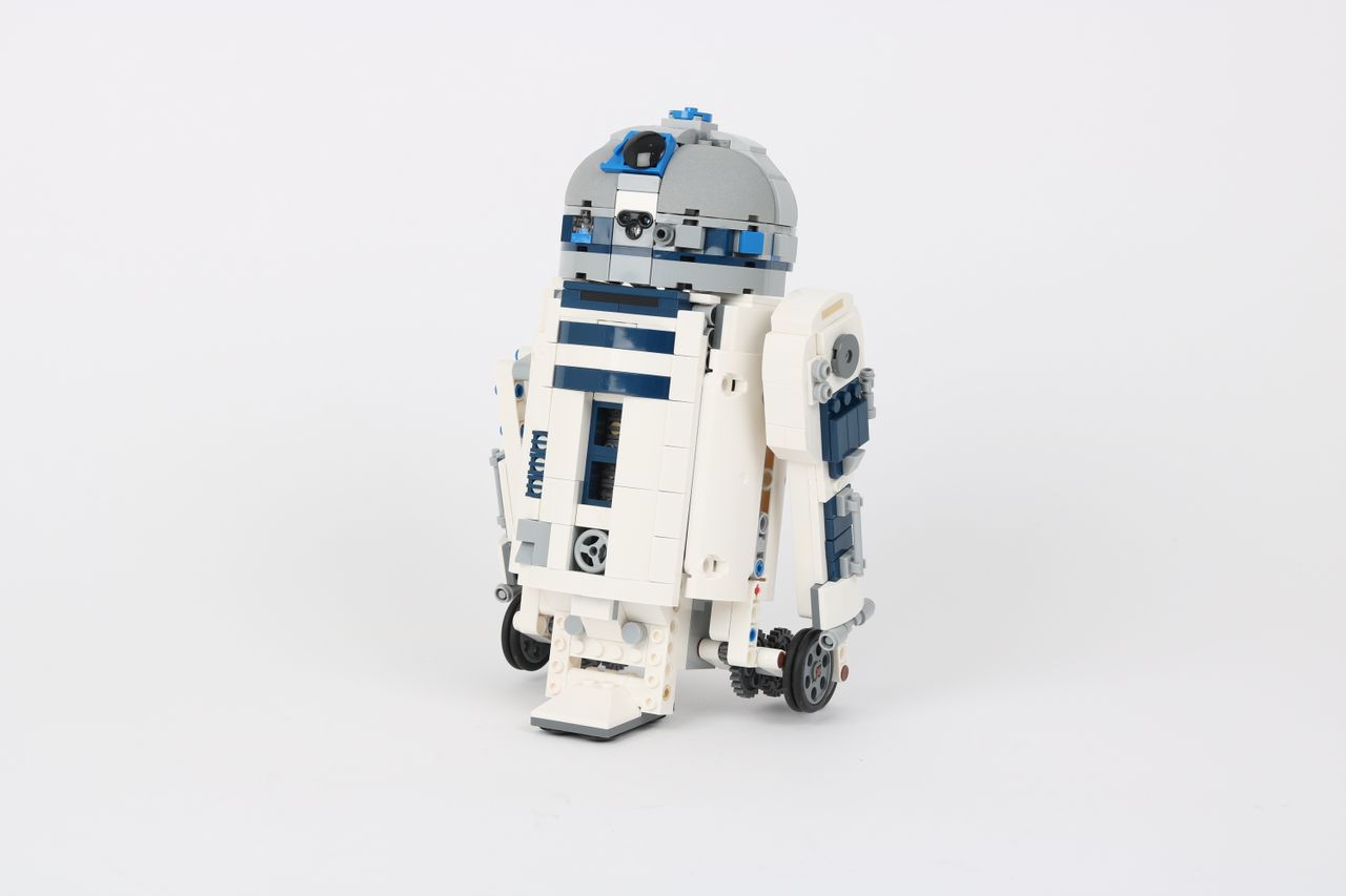 Another R2, with temporary curved panels as part of his head, which would later be created as custom new Lego elements.