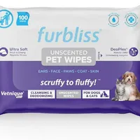 Vetnique Labs Furbliss Pet Wipes Cleansing &amp; Deodorizing Hypoallergenic Paw &amp; Body Dog &amp; Cat Wipes