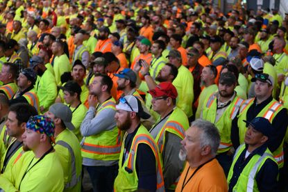 Shell employees at a Trump rally.