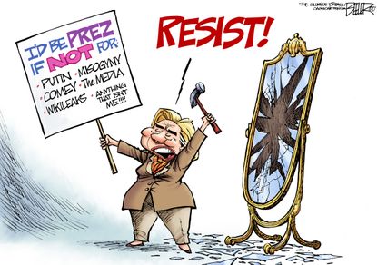 Political Cartoon U.S. Hillary Clinton election emails Comey Putin resist